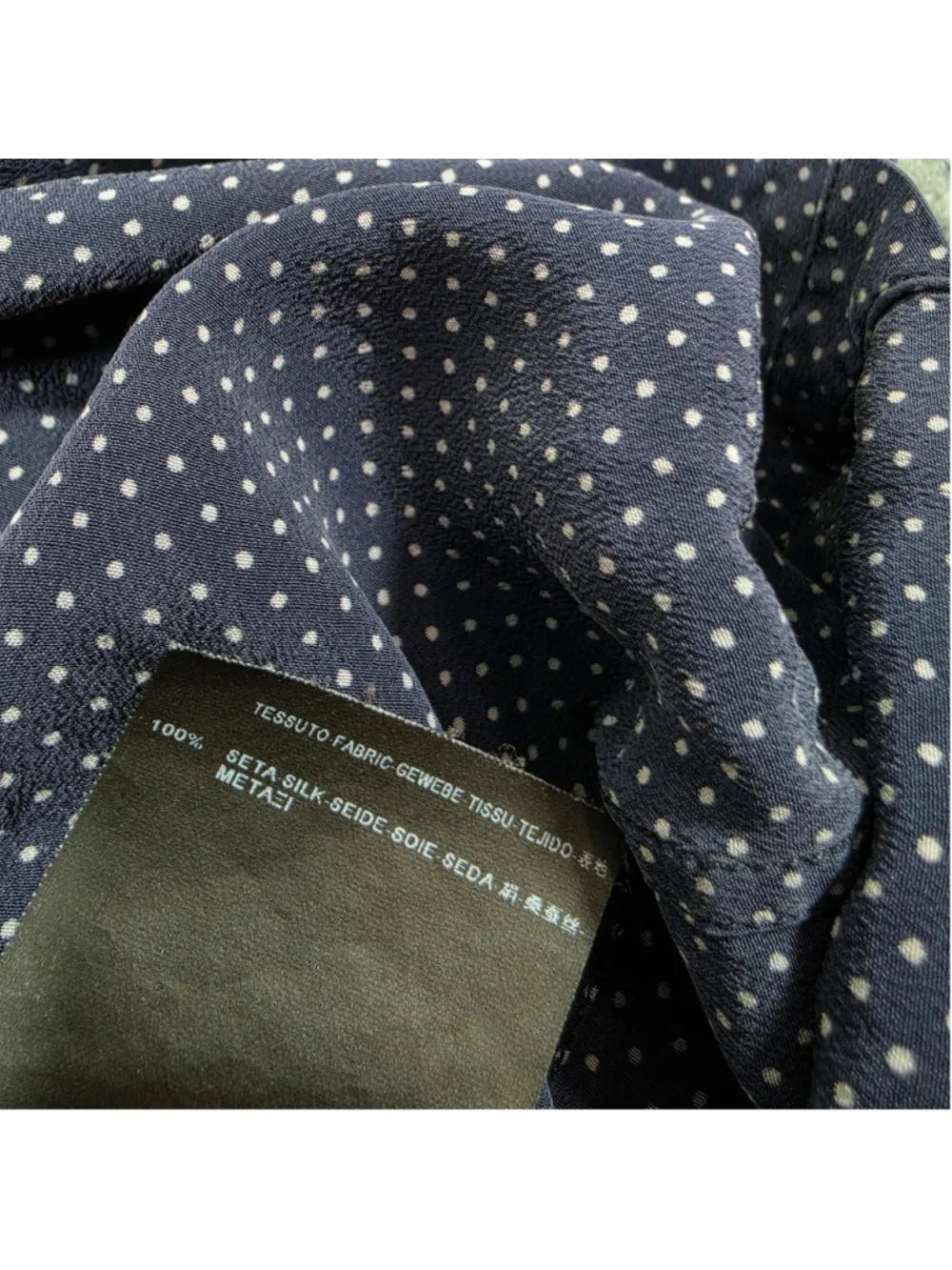 Saint Laurent Paris 100% Silk Polka Dot Dress Shirt Mens 39 15.5